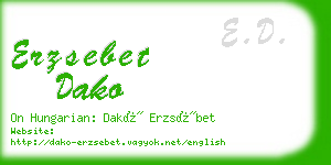 erzsebet dako business card